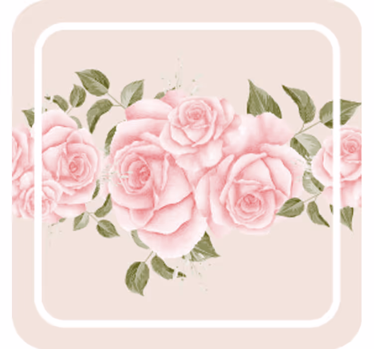 Moderne onderzetters roze bloemarrangement - TenStickers