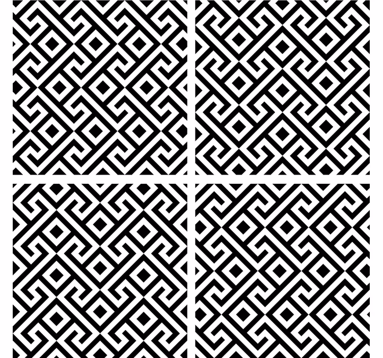 Onderzetters geometrisch zwart-wit patroon - TenStickers