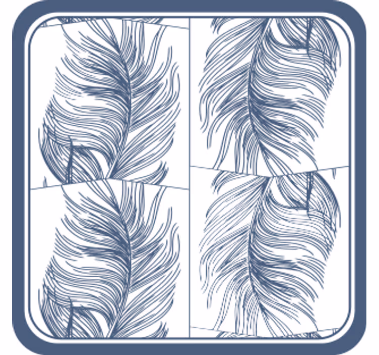 Onderzetters elegant veerpatroon - TenStickers