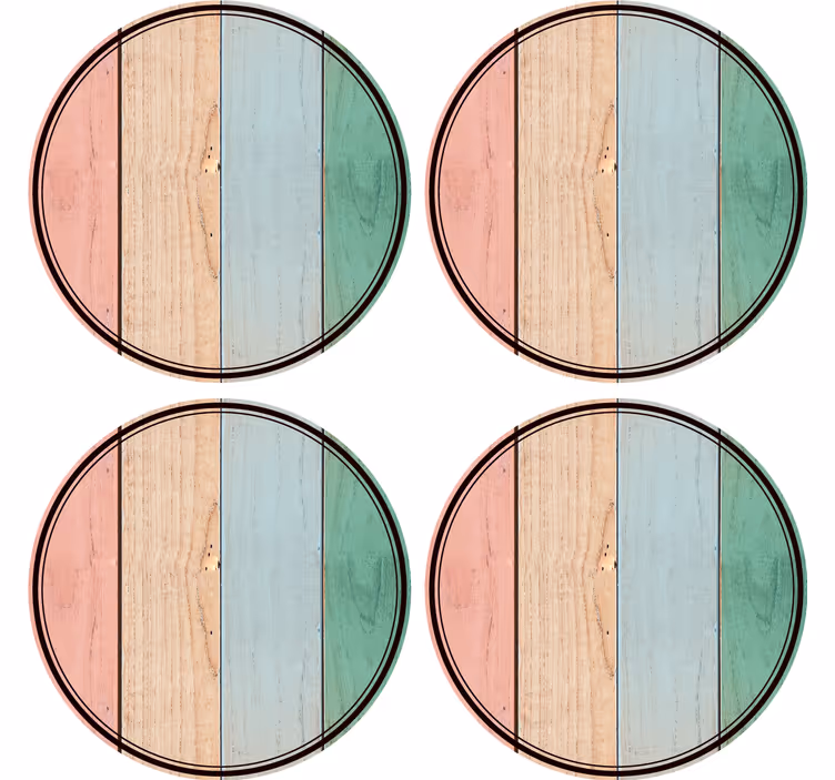 Onderzetters kleurige houten planken - TenStickers
