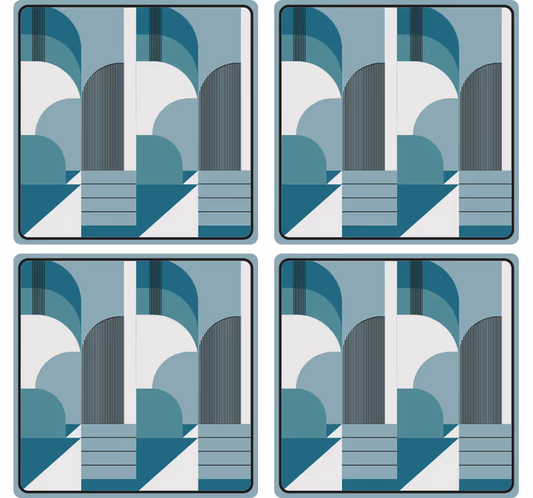 Moderne onderzetters geometrische boogpatronen - TenStickers