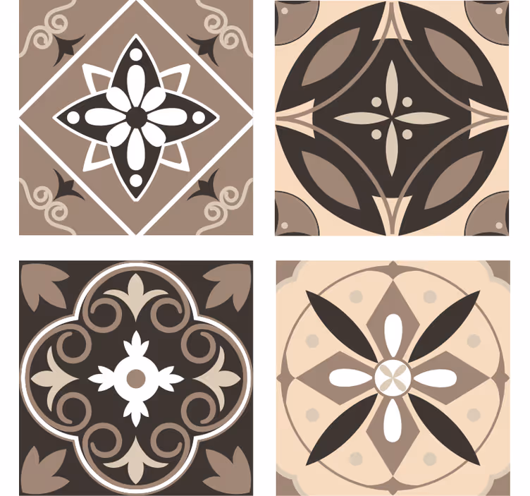 Onderzetters geometrisch bloemmotief set - TenStickers