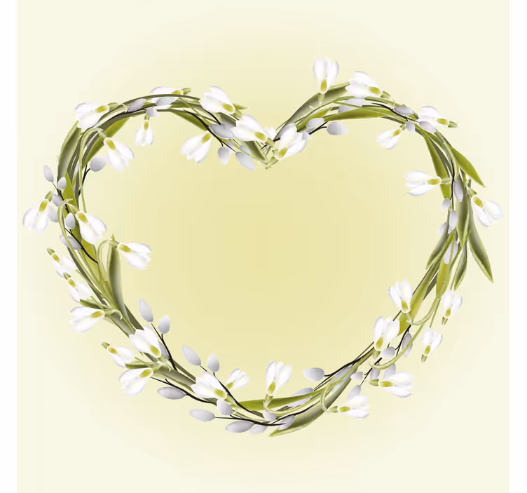 Gepersonaliseerde onderzetters hartvormig bloemenelement - TenStickers