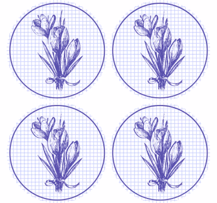 Onderzetters elegante botanische illustratie - TenStickers