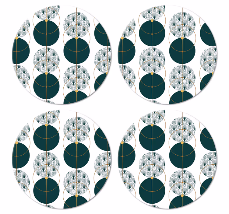 Moderne onderzetters Geo-kunst in glamourstijl - TenStickers