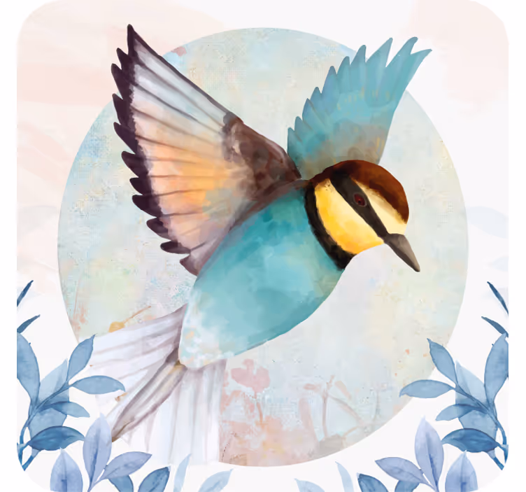 Enge onderzetters kleurrijke vliegende vogel - TenStickers