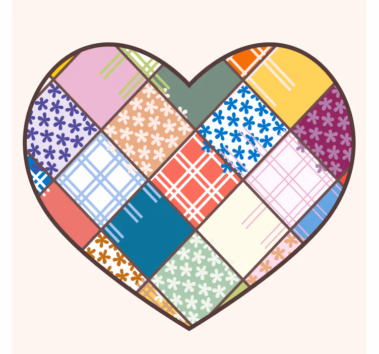 Onderzetters patchwork hartpatroon - TenStickers