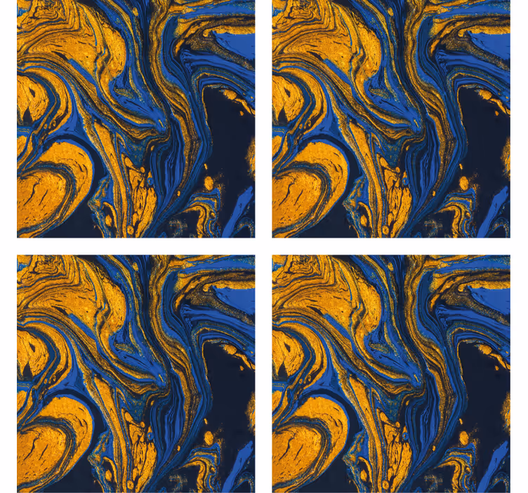 Onderzetters in draaiend blauw en goud - TenStickers