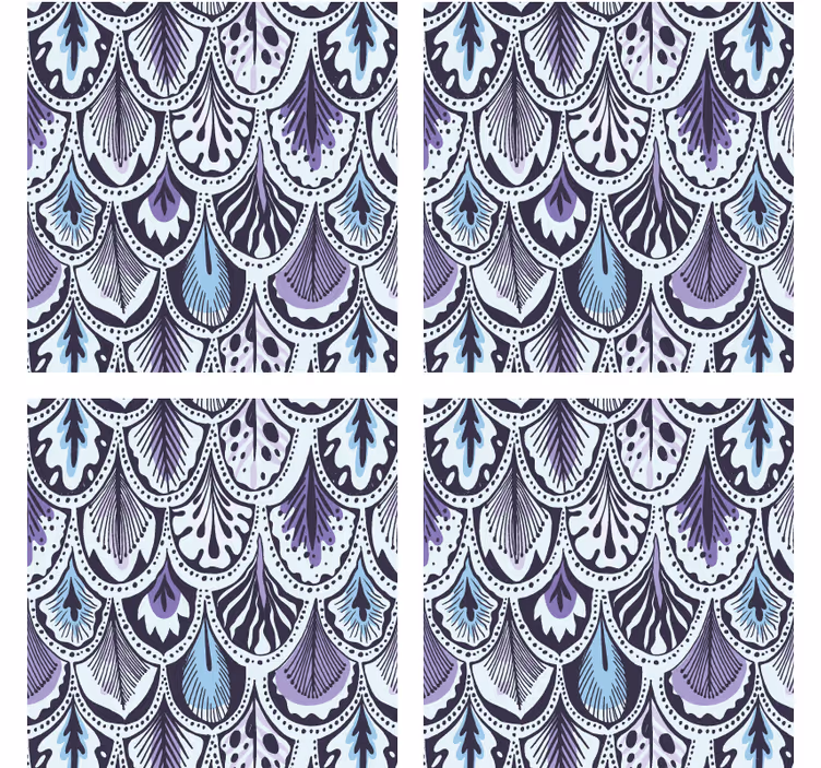 Onderzetters elegant bladmotief patroon - TenStickers