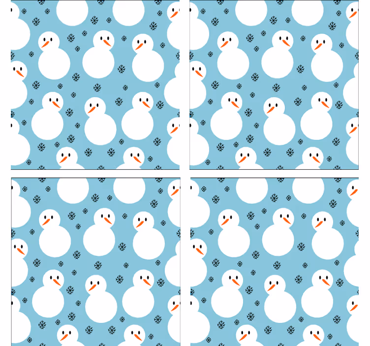 Kerst onderzetters met sneeuwman patroon achtergrond - TenStickers