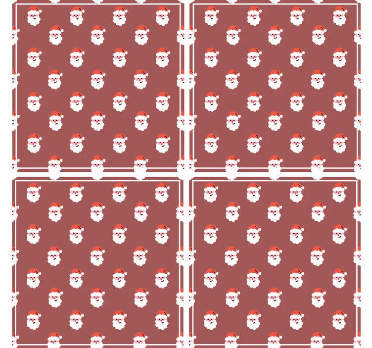 Kerst onderzetters santa gezichten patroon - TenStickers