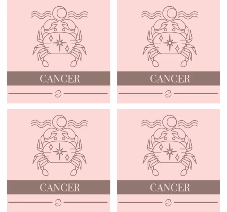 Gepersonaliseerde onderzetters kreeft zodiac symbool - TenStickers