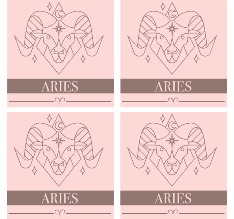 Gepersonaliseerde onderzetters ram zodiac symbool - TenStickers