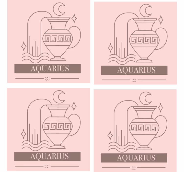 Citaat onderzetters waterman zodiac symbool - TenStickers