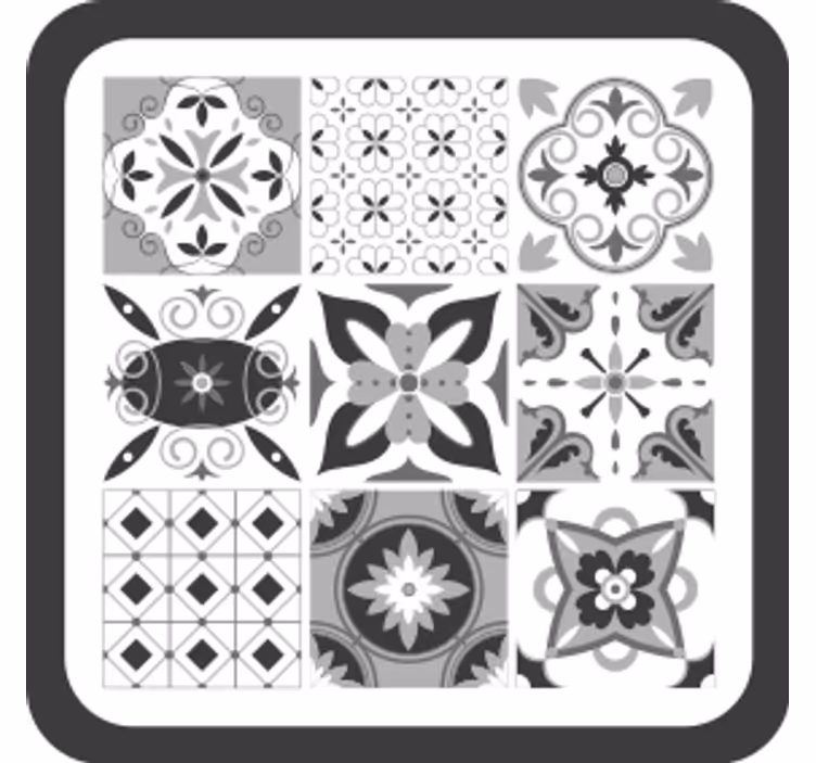 Onderzetters met geometrische bloemenmotieven - TenStickers