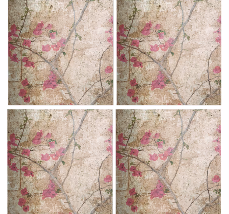 Onderzetters met textuur en bloemenmotief - TenStickers