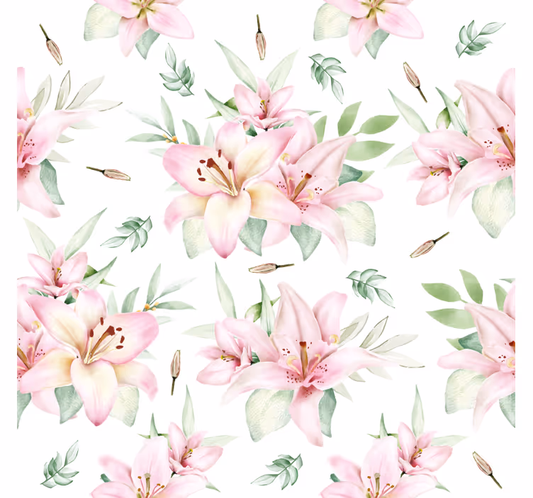 Onderzetters bloemenpatroon met lelies - TenStickers