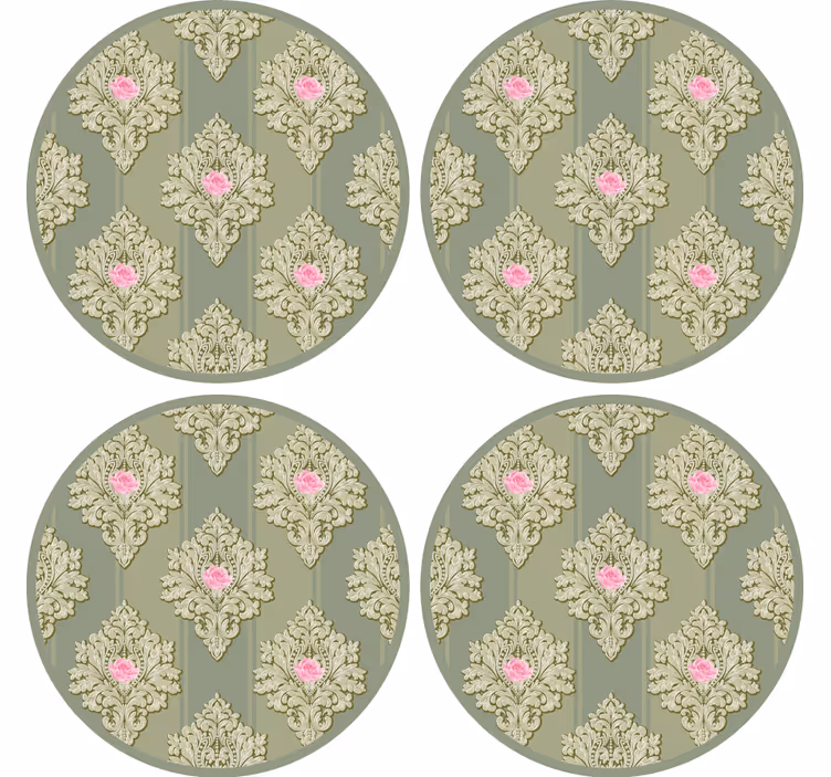 Vintage onderzetters met verfijnd botanisch element - TenStickers