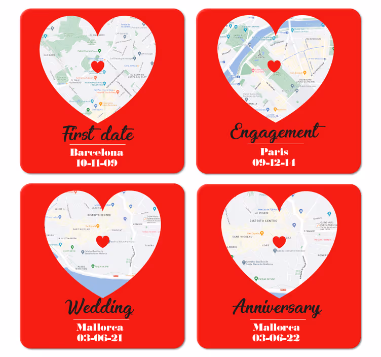 Onderzetters speciale momenten locaties - TenStickers