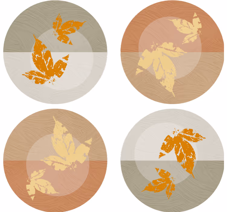 Bladpatroon overlays Moderne onderzetters - TenStickers