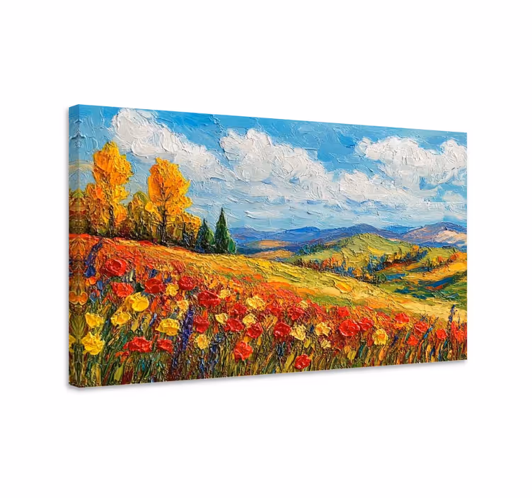 Kleurrijk veld Canvas landschap - TenStickers
