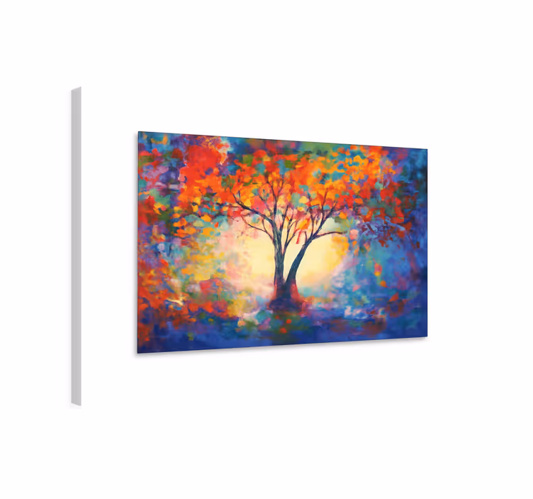 Veelkleurige levensboom Canvas schilderij woonkamer - TenStickers
