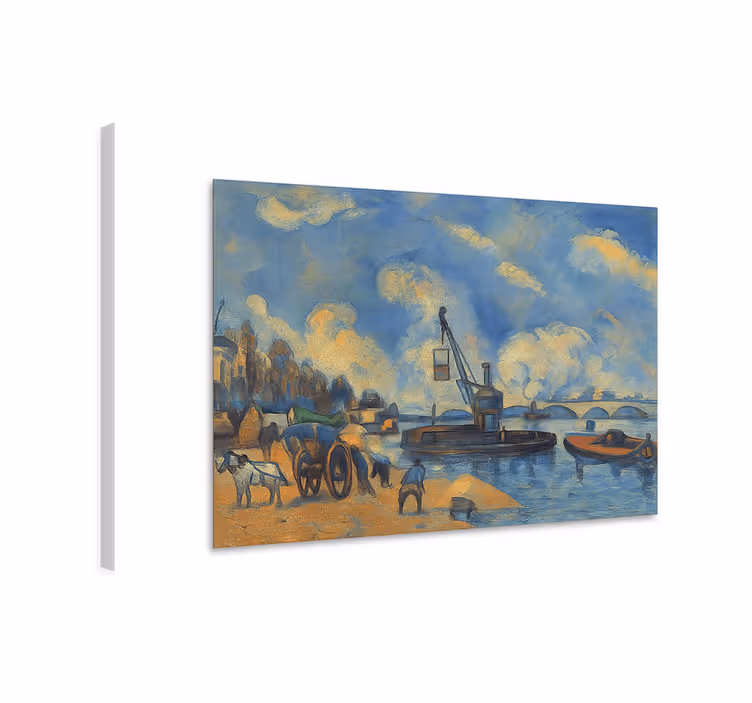 De seine bij bercy Canvas schilderij kunst - TenStickers
