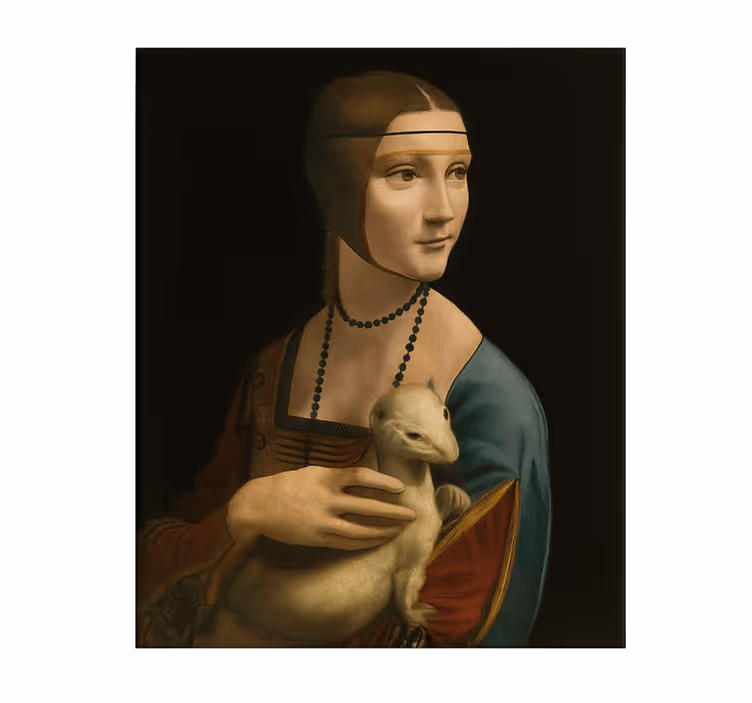 De dame met de hermelijn canvas schilderij sporten - TenStickers
