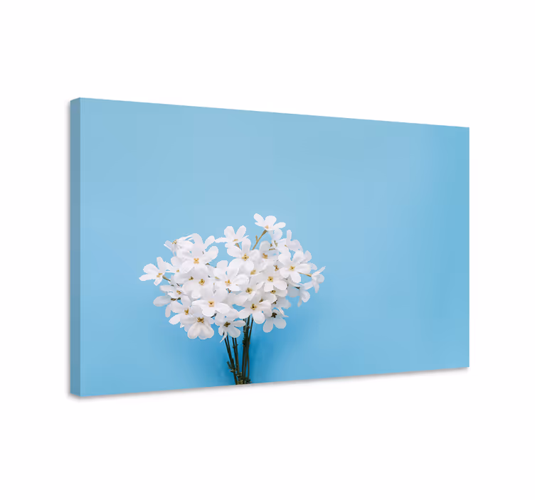 Blauw canvas schilderij jazmin blauwe achtergrond - TenStickers