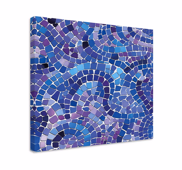 Blauw canvas schilderij met mozaïekeffect - TenStickers