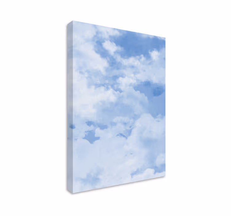 Blauw canvas schilderij zachte blauwe lucht textuur - TenStickers