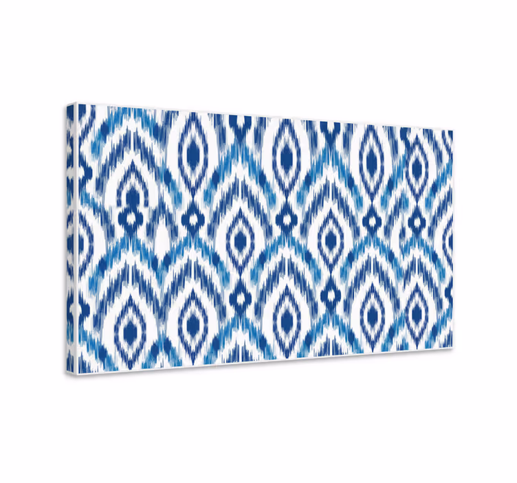 Blauw canvas schilderij blauw ikat patroon - TenStickers