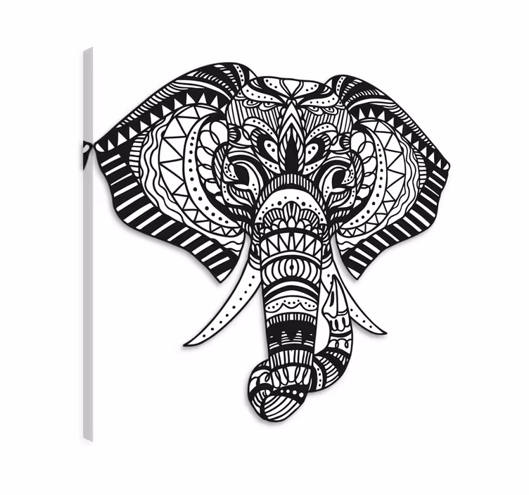 Canvas schilderij olifant etnisch - TenStickers