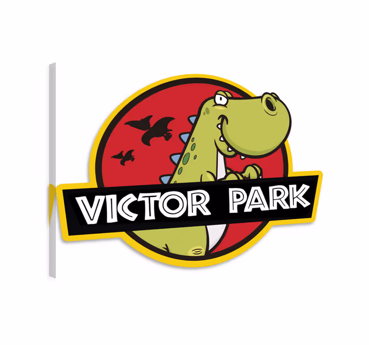 Canvas schilderij dinosaurus aanpasbaar embleem - TenStickers