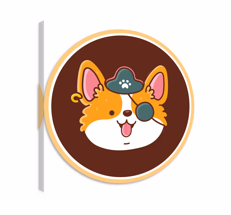 Canvas schilderij kat hond met ooglapje - TenStickers