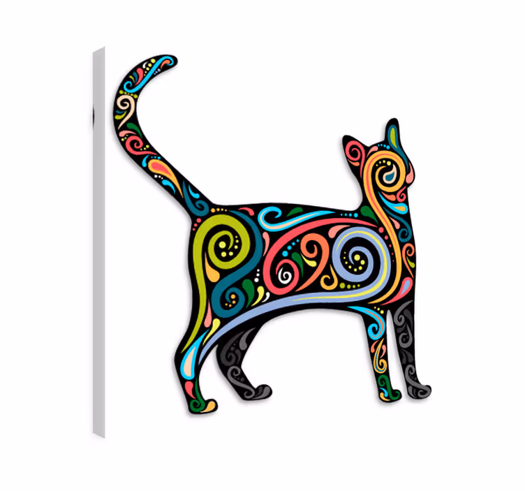 Canvas schilderij kat decoratief vinyl ontwerp - TenStickers