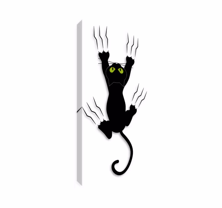 Canvas schilderij kat muursticker voor kinderen - TenStickers