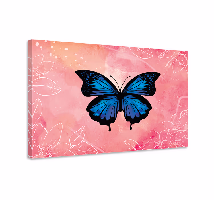Canvas schilderij vlinder mooi en kleurrijk - TenStickers