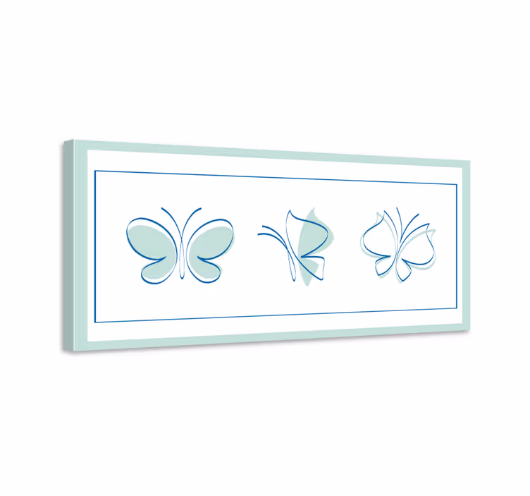 Canvas schilderij vlinder silhouet tegels vlinders - TenStickers