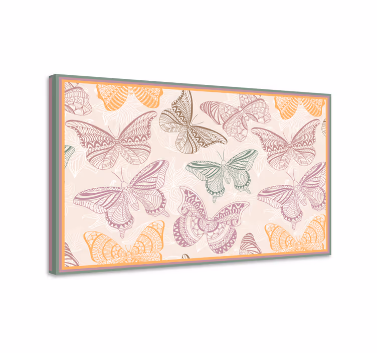 Canvas schilderij vlinder gekleurde sierlijke vlinders - TenStickers