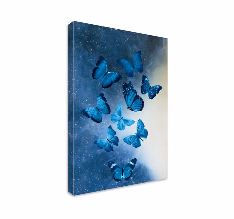 Canvas schilderij vlinder blauwe majestueuze vlinders - TenStickers