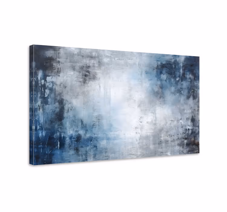 Blauw canvas schilderij abstract schilderij - TenStickers