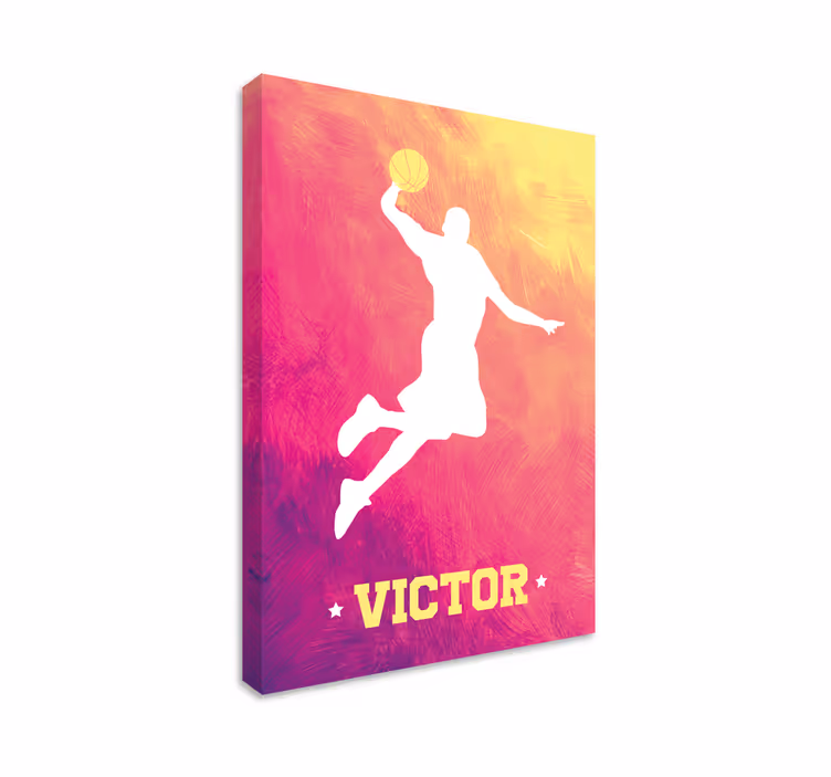 Silhouet slam dunk canvas schilderij sporten - TenStickers