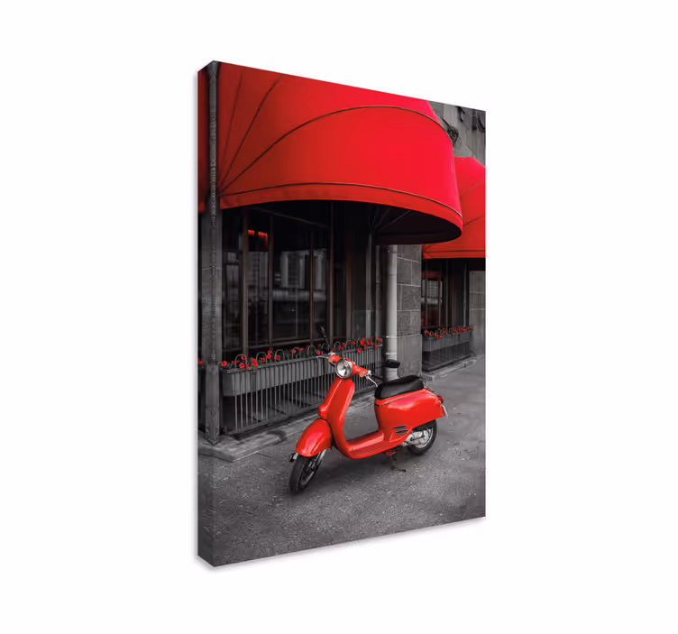 Selectieve kleur scooter canvas - TenStickers