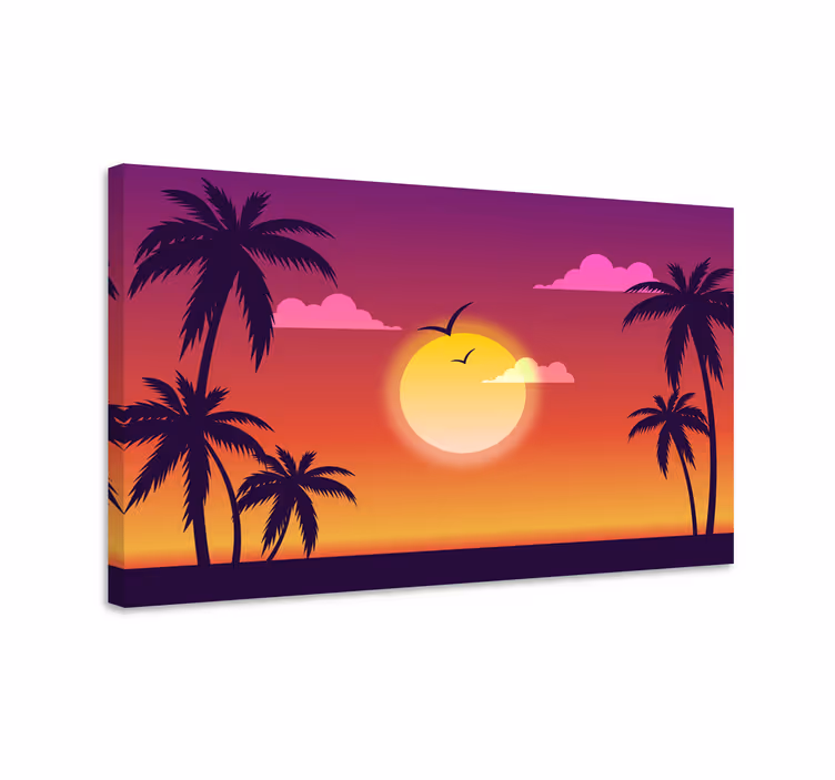 Canvas landschap tropische zonsondergang scene - TenStickers