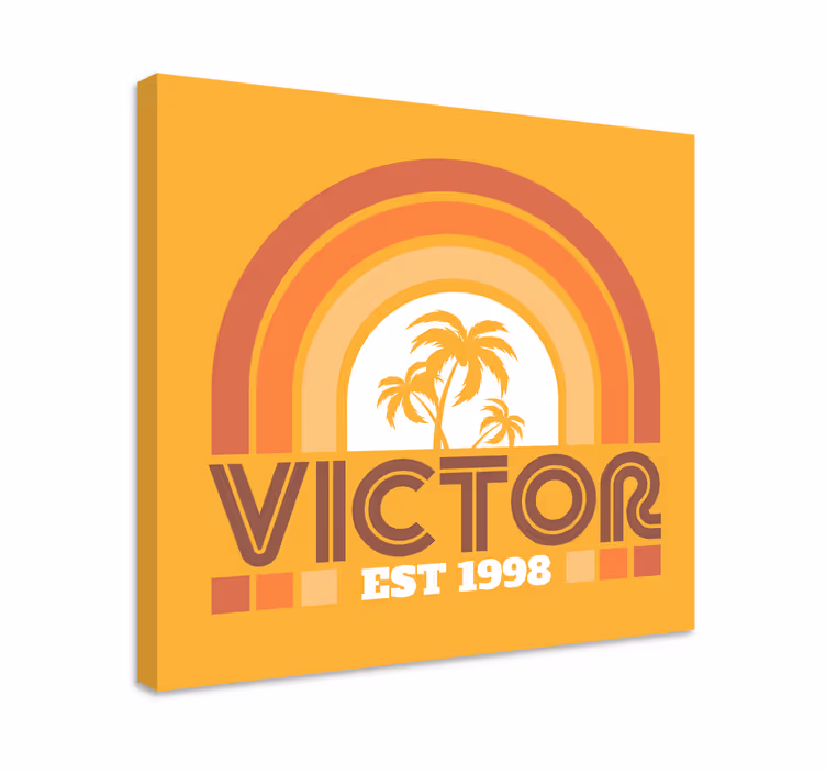 Aangepaste palm retro Vintage canvas schilderij - TenStickers