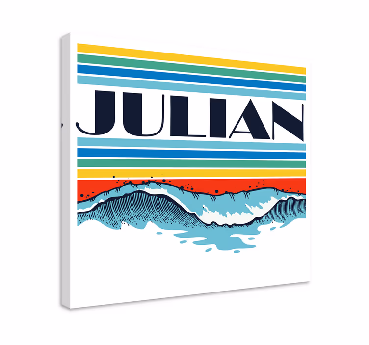 Gepersonaliseerde Retro golven canvas schilderij  - TenStickers
