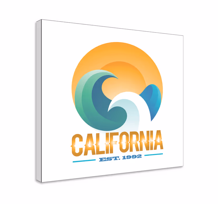 Californisch surfembleem Canvas schilderij marine - TenStickers