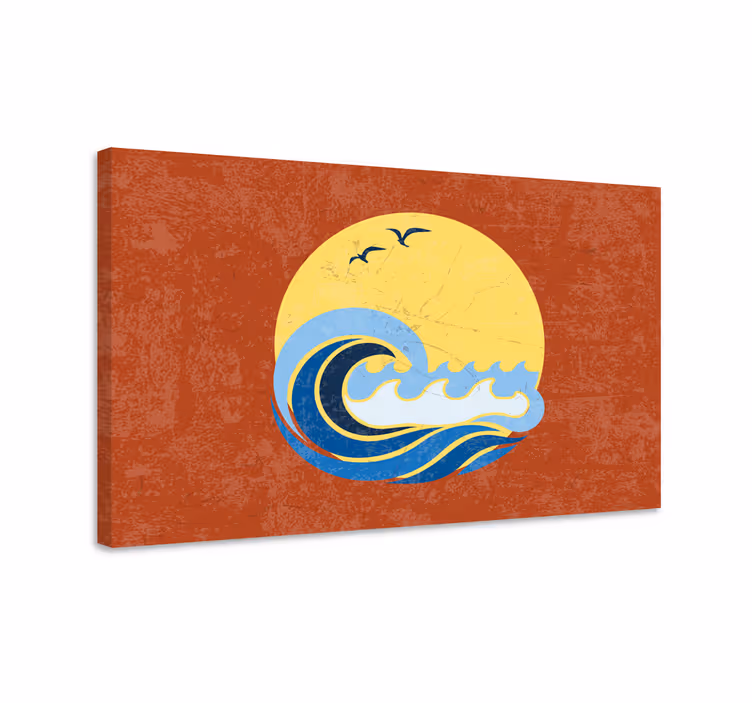 Canvas schilderij marine Zon, strand en golf - TenStickers