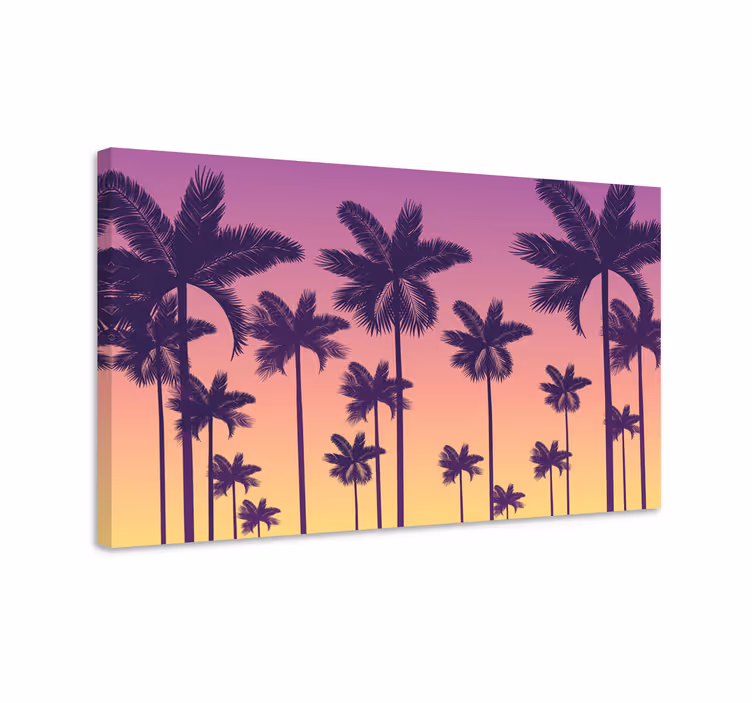 Tropisch silhouet Canvas landschap - TenStickers